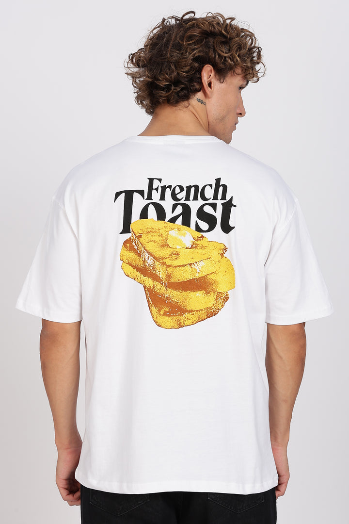 French Toast: White Oversized T-shirt