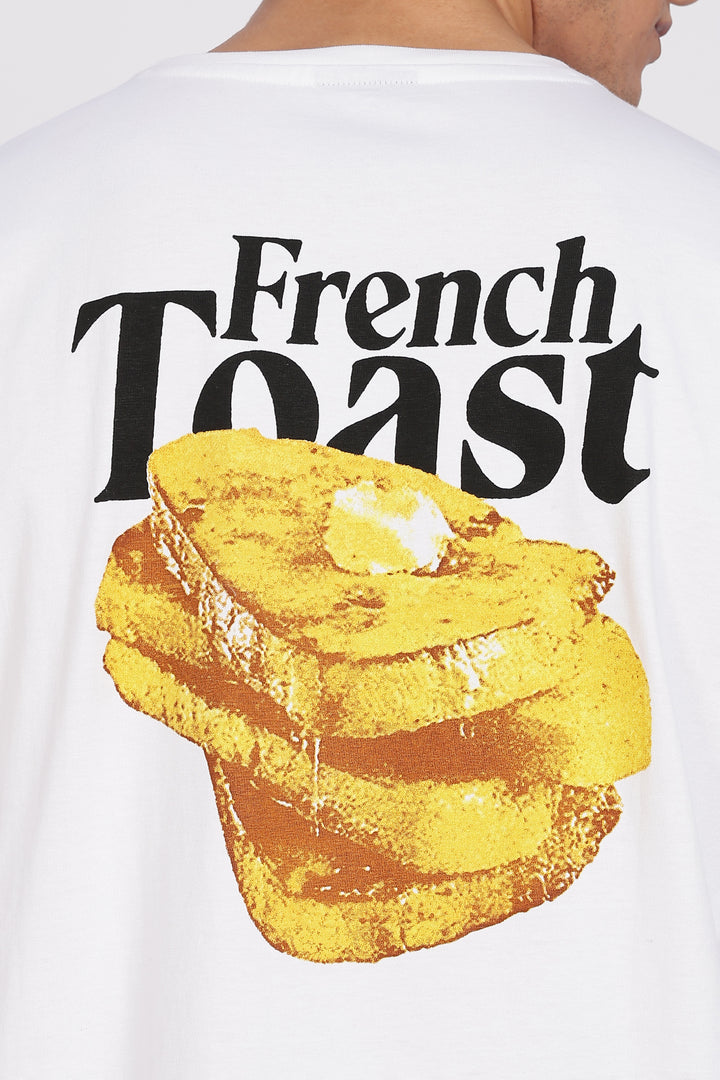 French Toast: White Oversized T-shirt