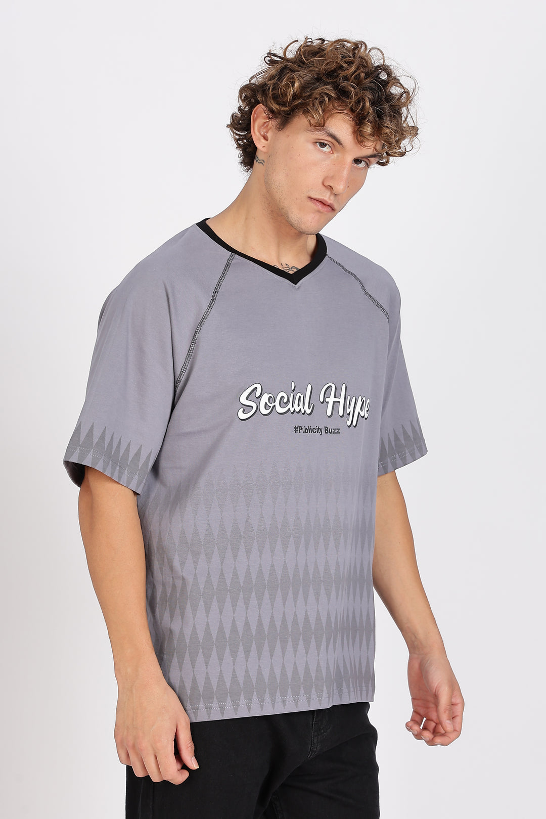 Social Hype: Grey Oversized T-shirt