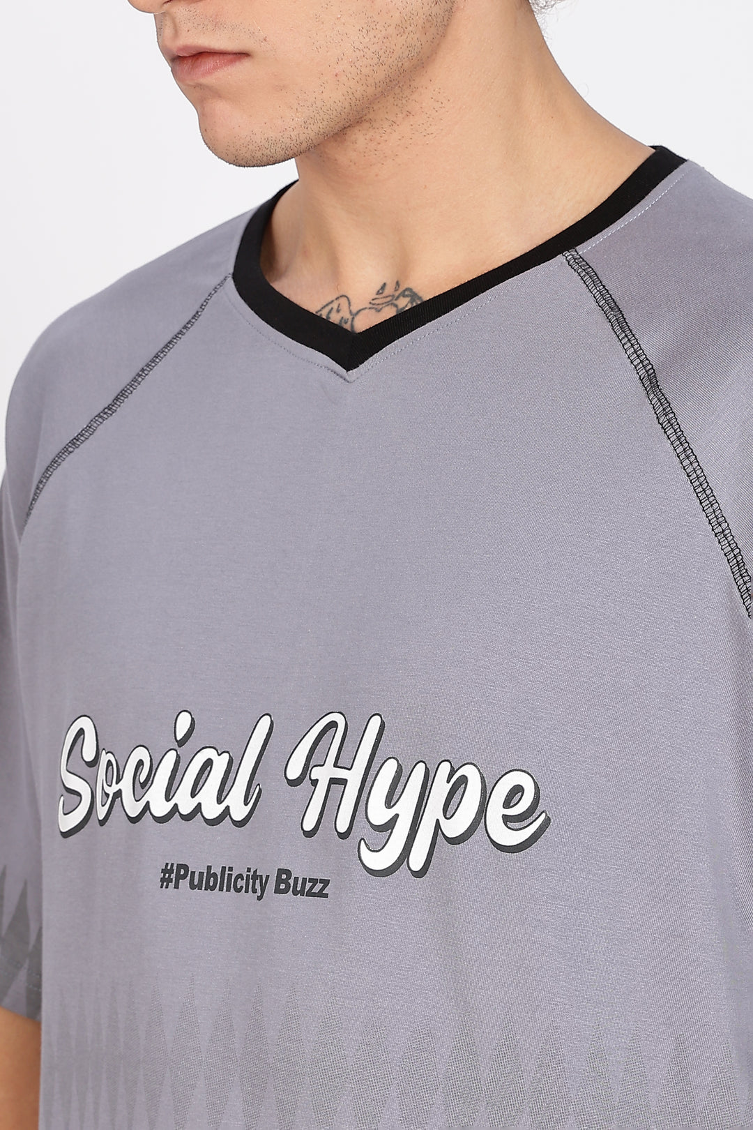 Social Hype: Grey Oversized T-shirt