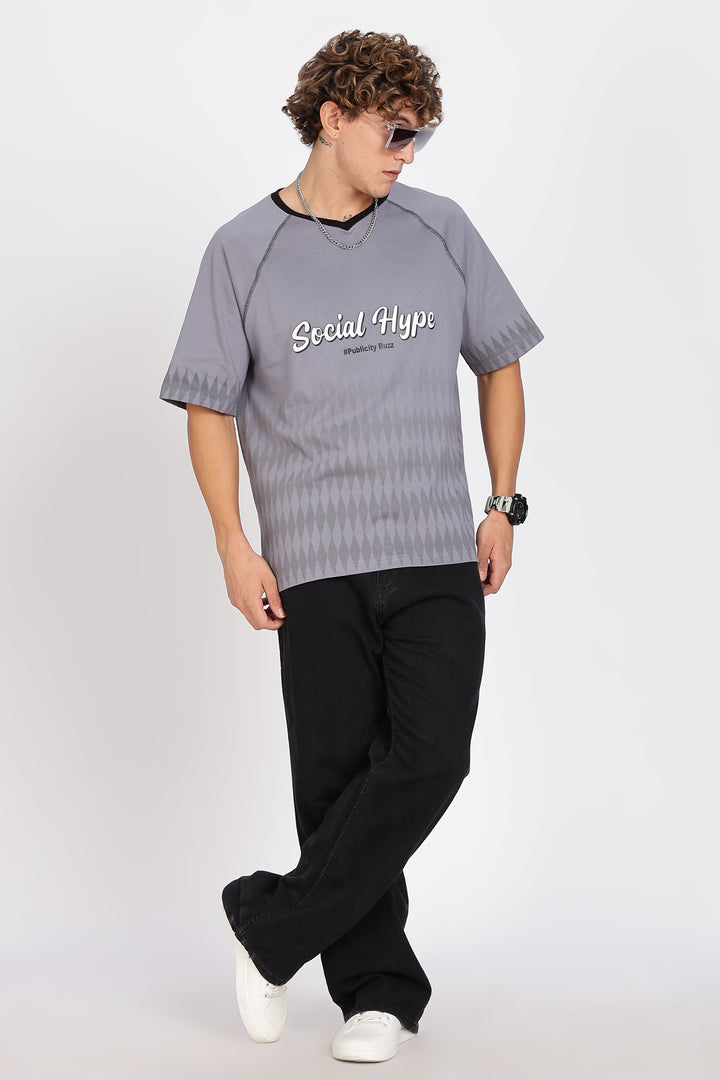 Social Hype: Grey Oversized T-shirt