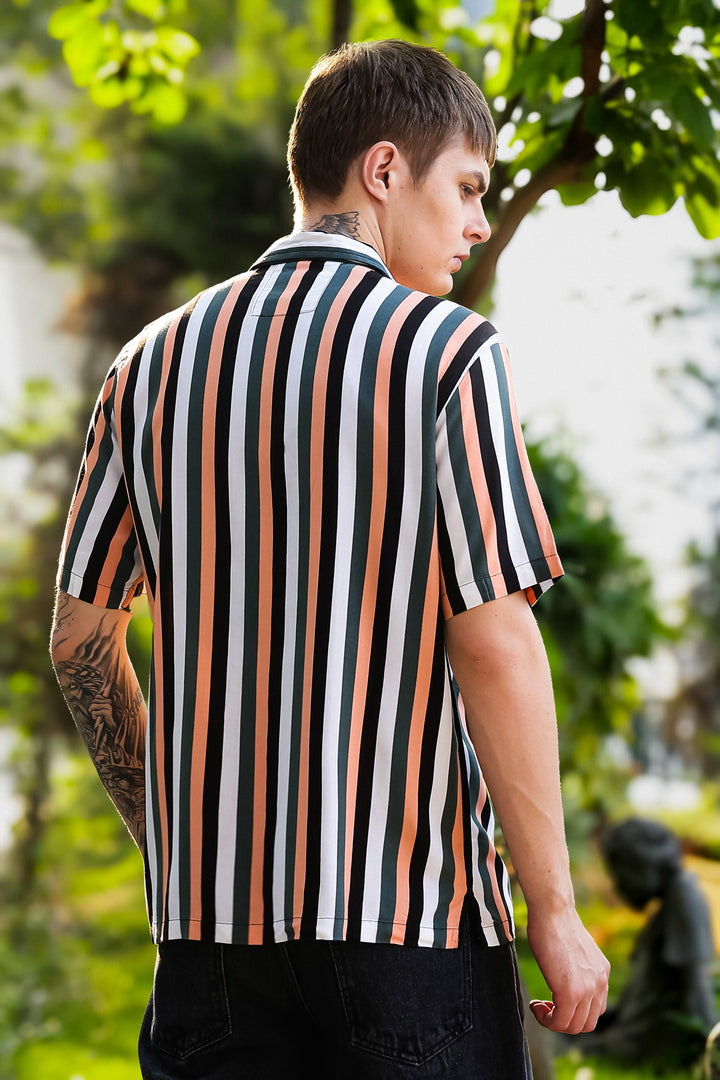 Classic Stripes: Peach Cuban Shirt