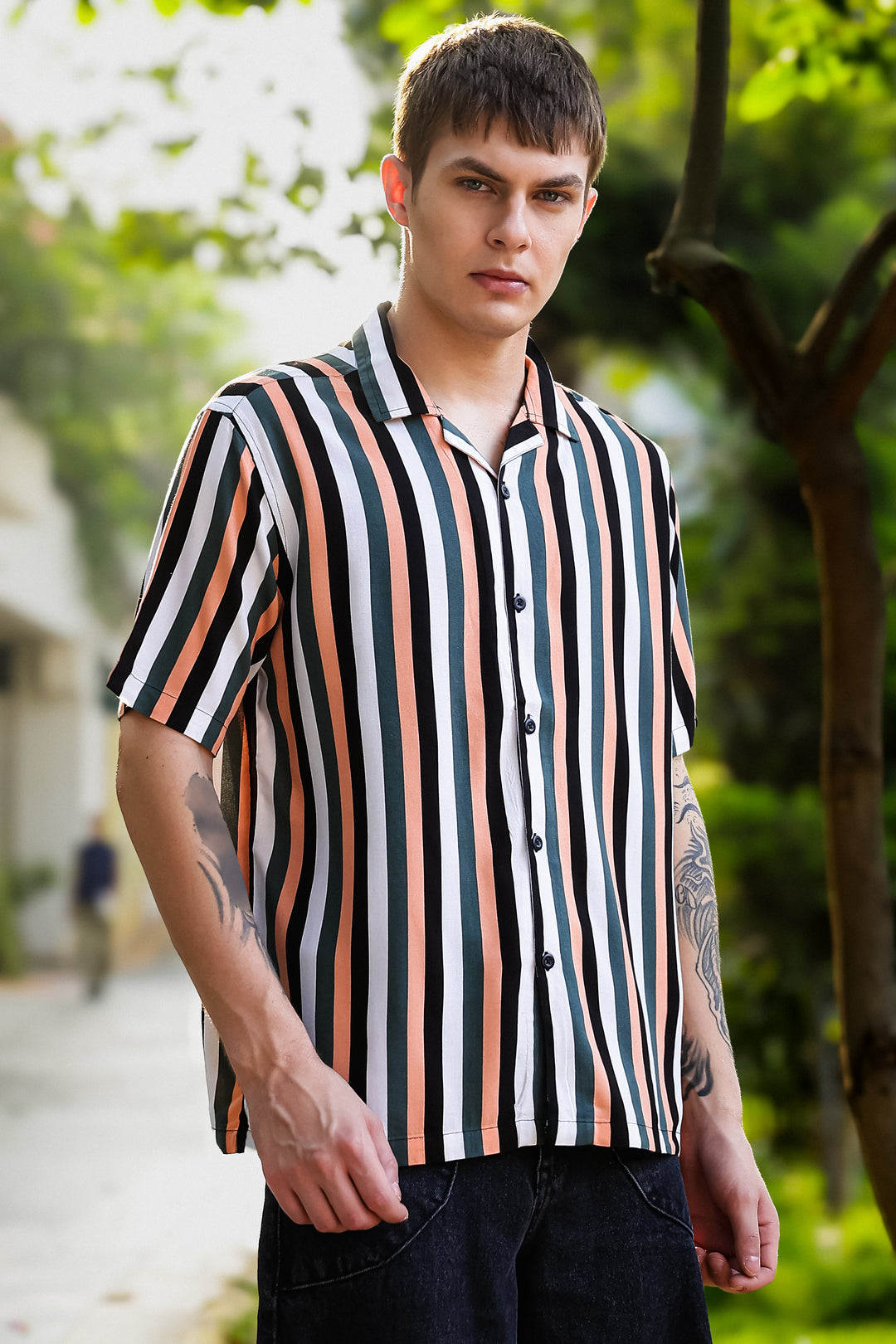Classic Stripes: Peach Cuban Shirt
