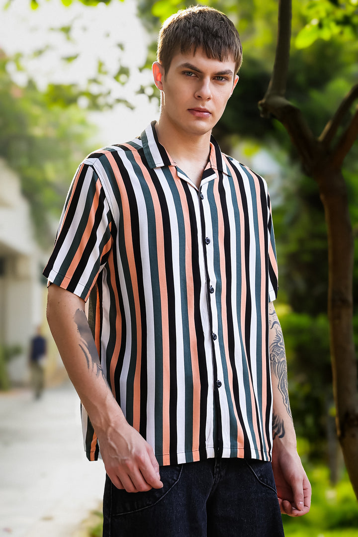 Classic Stripes: Peach Cuban Shirt