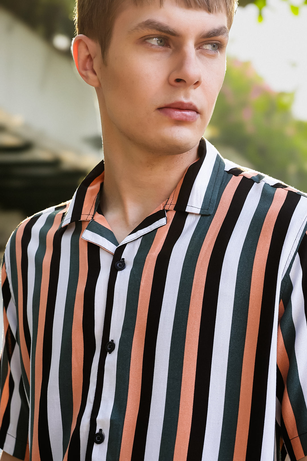 Classic Stripes: Peach Cuban Shirt
