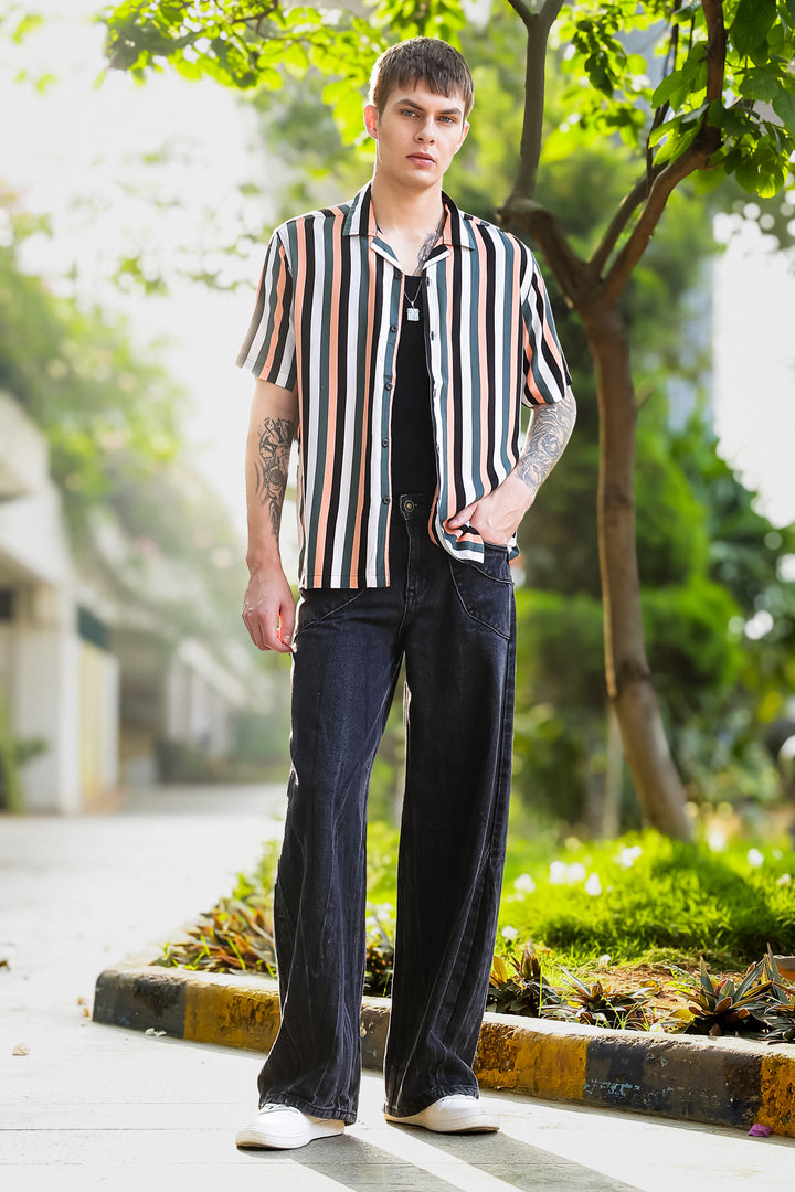 Classic Stripes: Peach Cuban Shirt
