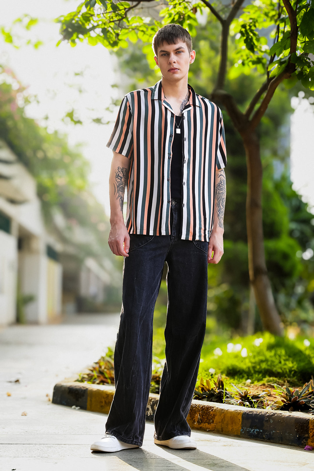 Classic Stripes: Peach Cuban Shirt