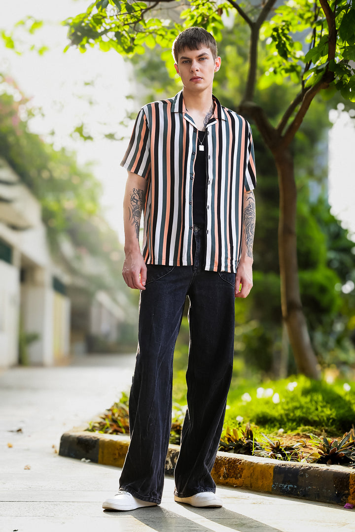 Classic Stripes: Peach Cuban Shirt