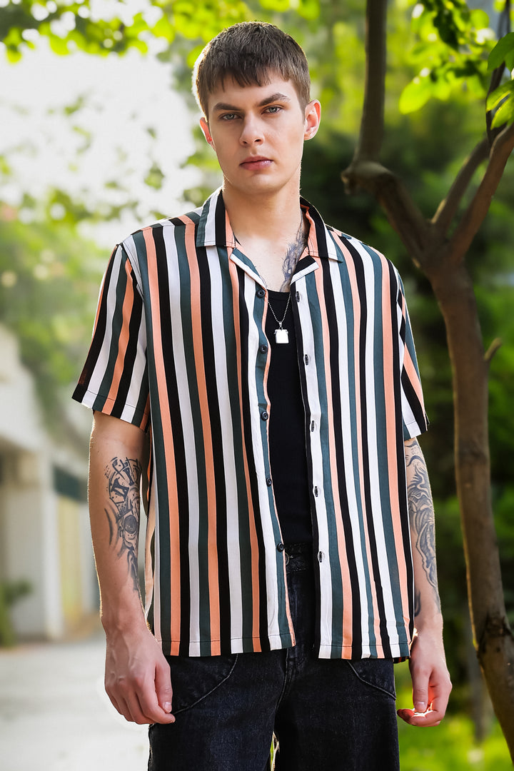 Classic Stripes: Peach Cuban Shirt