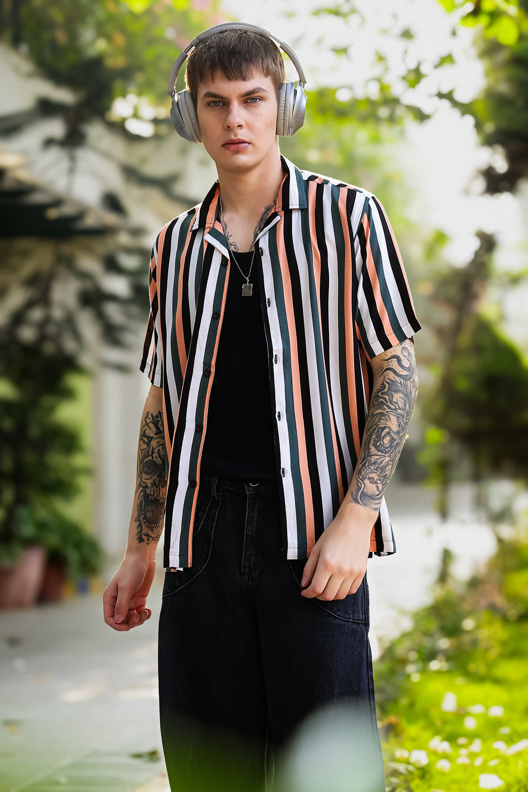 Classic Stripes: Peach Cuban Shirt