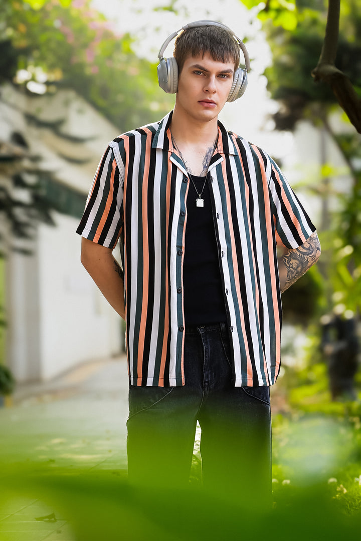 Classic Stripes: Peach Cuban Shirt