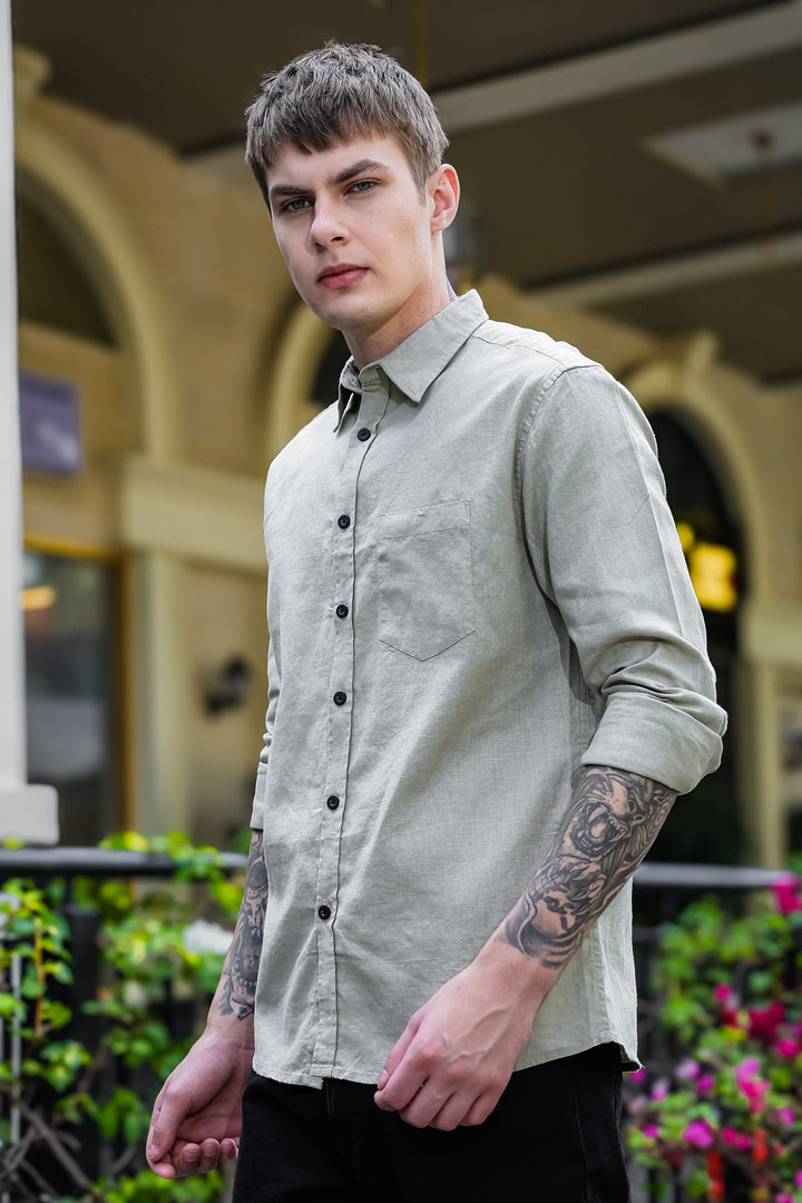 Linen: Olive Shirt