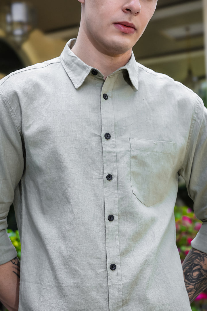 Linen: Olive Shirt