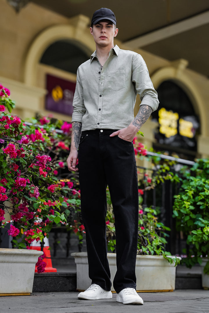 Linen: Olive Shirt