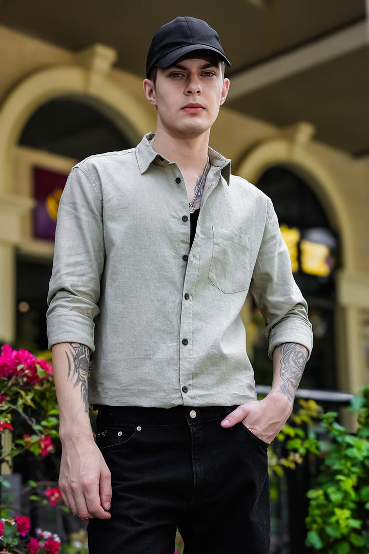 Linen: Olive Shirt