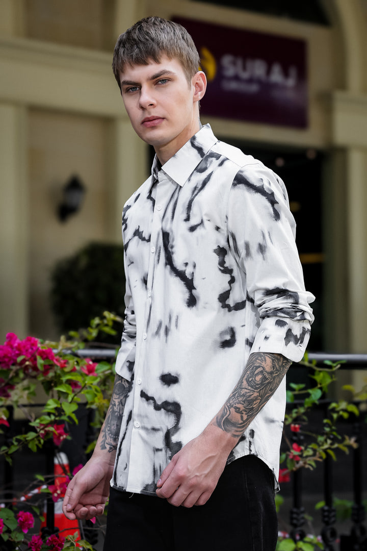 White Abstract Shirt