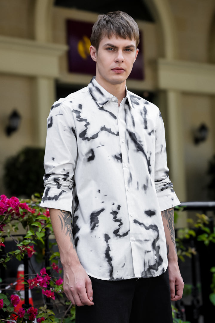 White Abstract Shirt