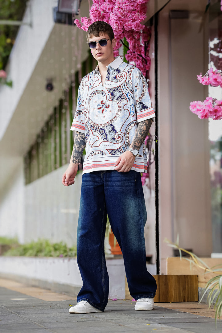 Regional Art Printed Oversized Shirt