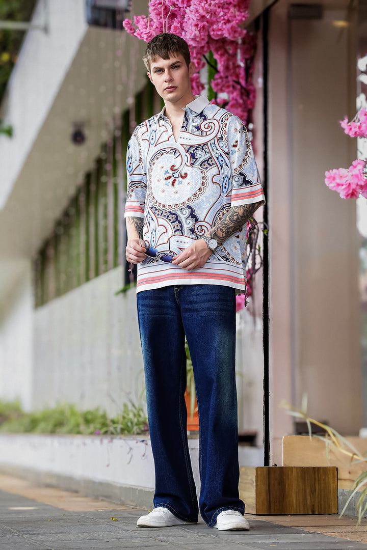Regional Art Printed Oversized Shirt