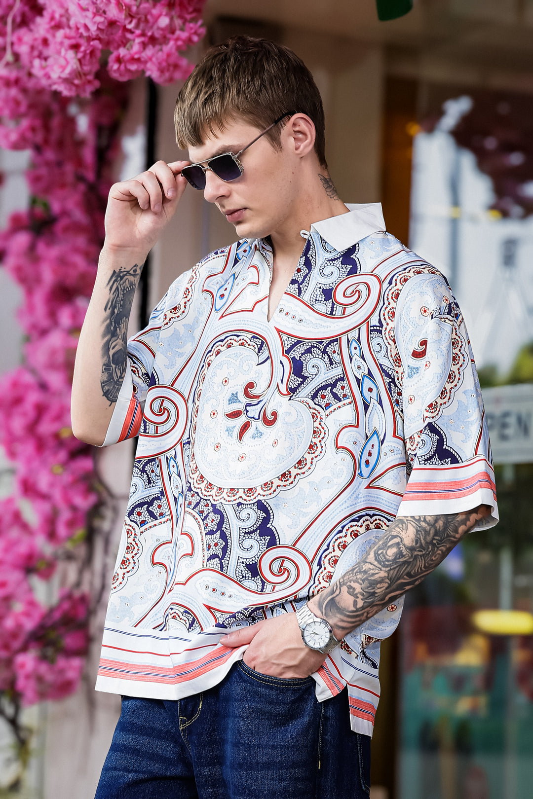 Regional Art Printed Oversized Shirt