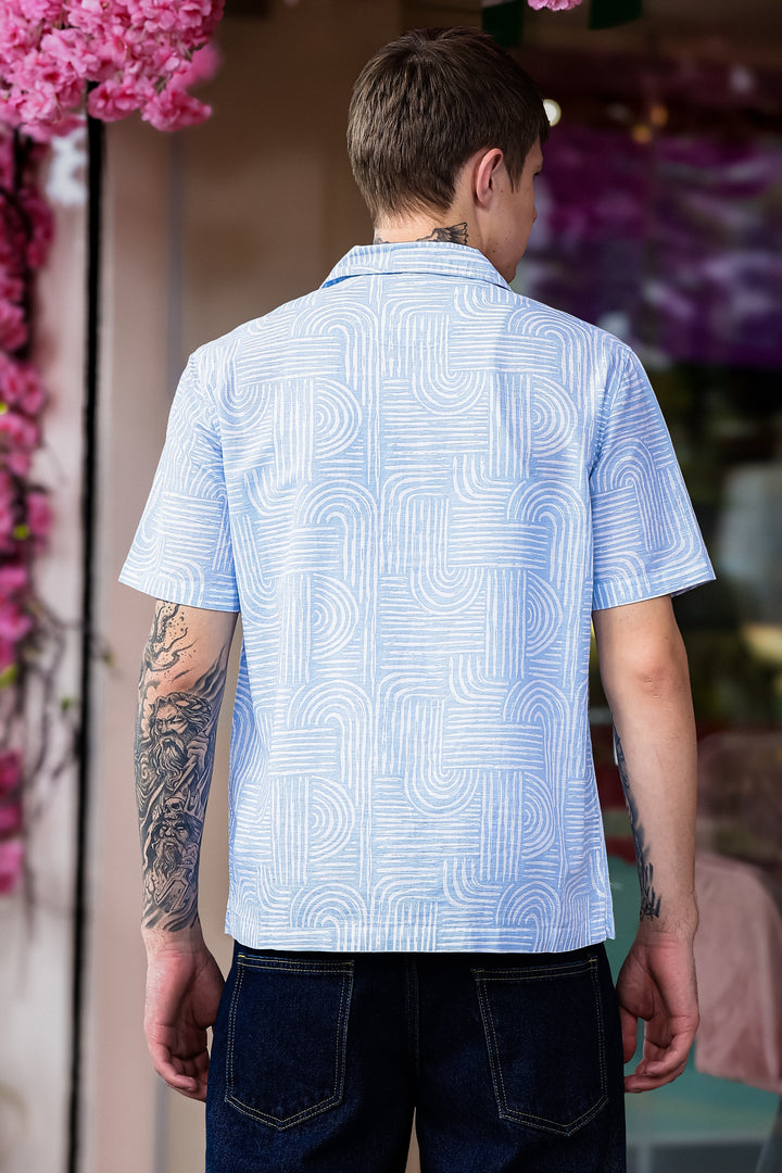 Curvy: Blue Cuban Shirt
