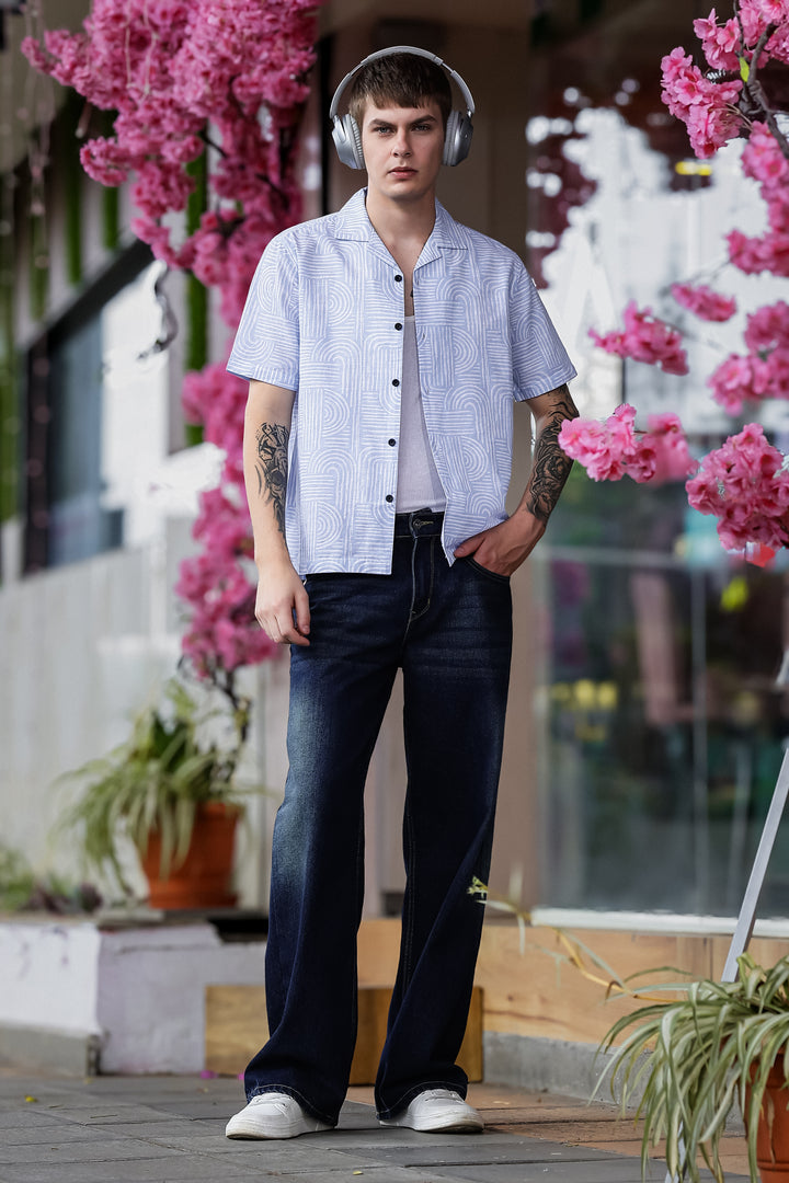 Curvy: Blue Cuban Shirt