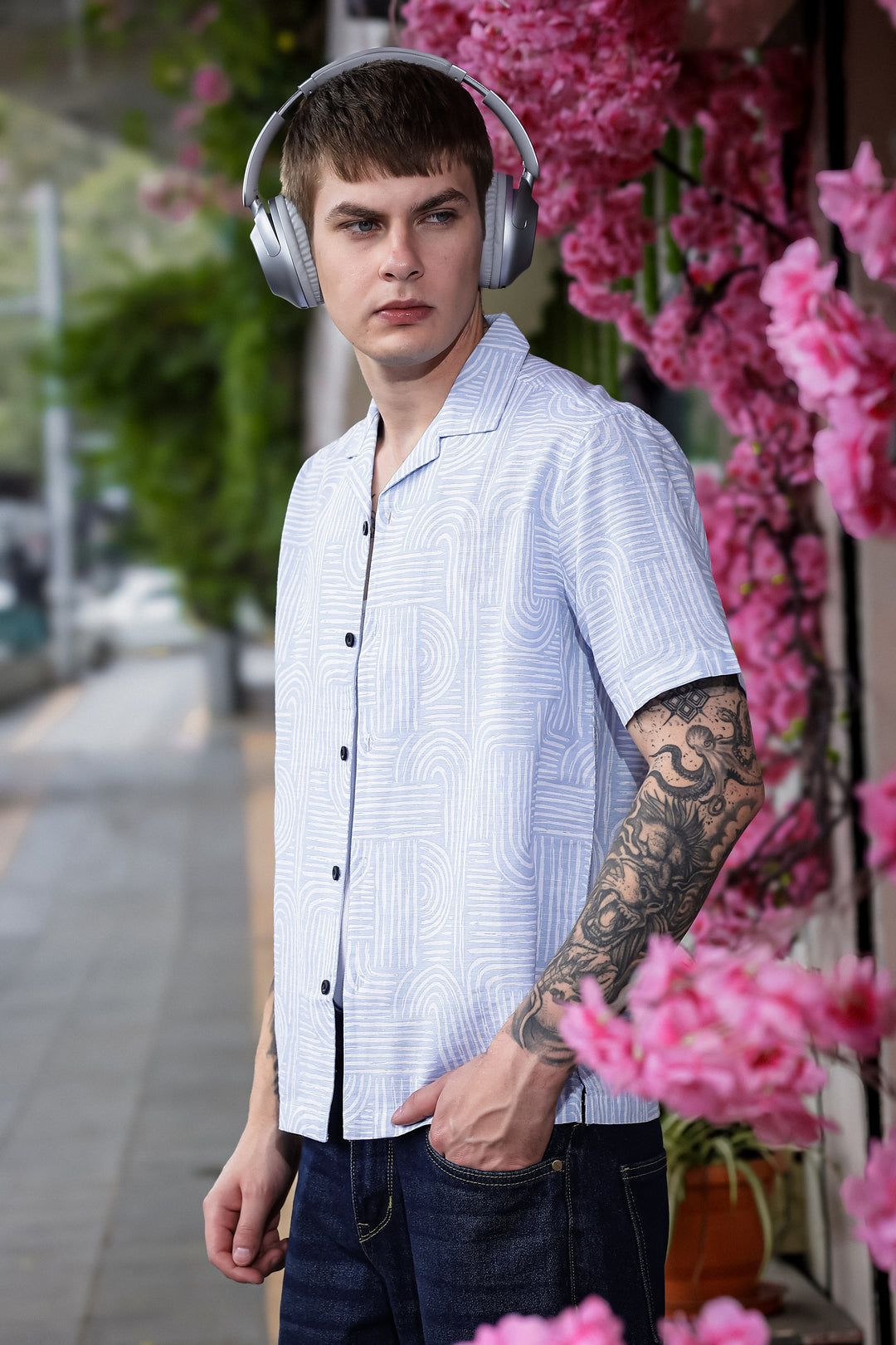 Curvy: Blue Cuban Shirt
