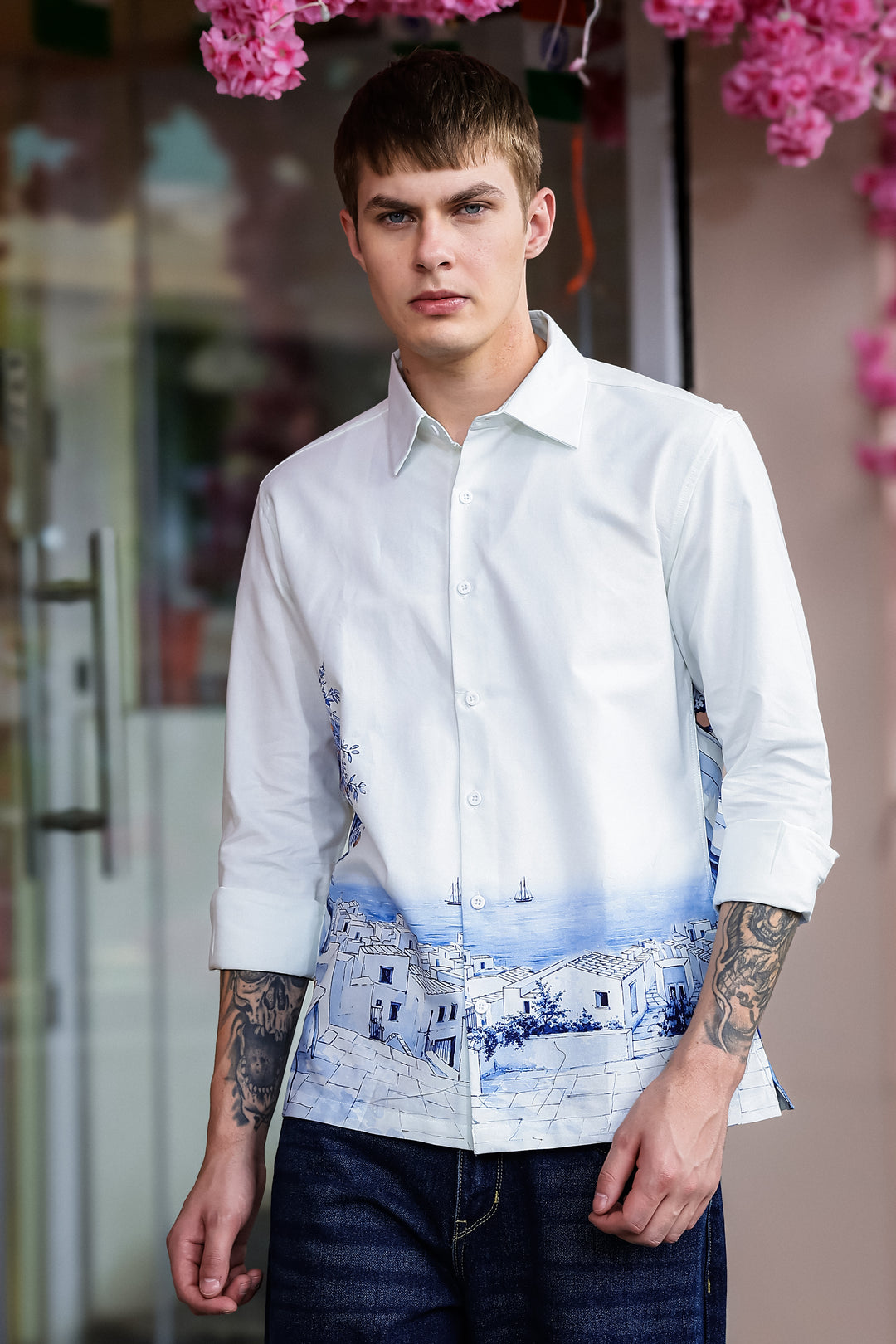Greek Landscape : Oxford Printed Shirt