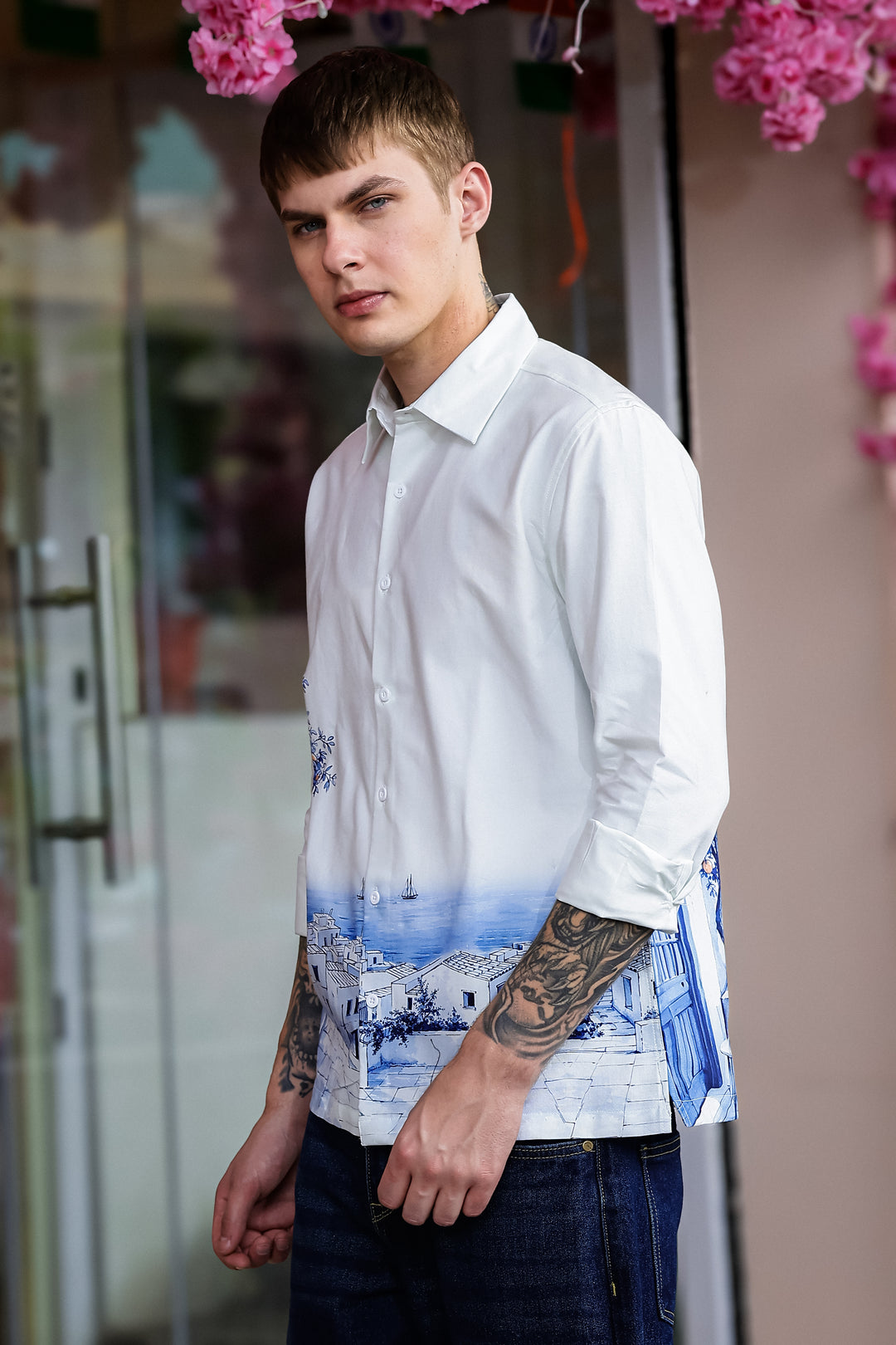 Greek Landscape : Oxford Printed Shirt