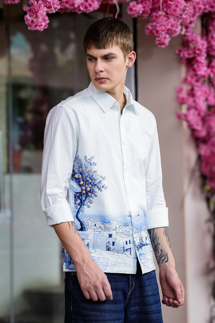 Greek Landscape : Oxford Printed Shirt