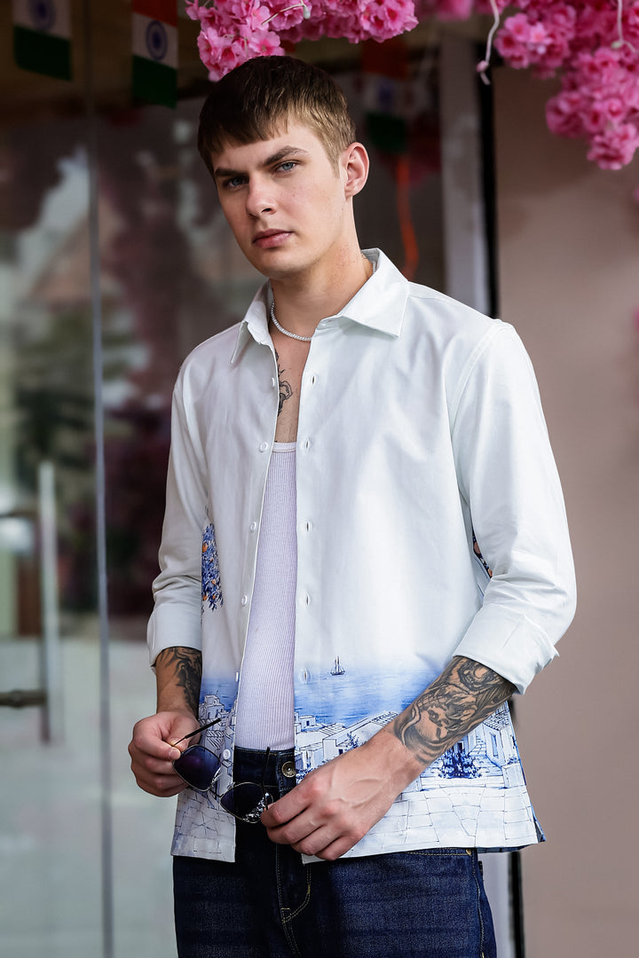 Greek Landscape : Oxford Printed Shirt