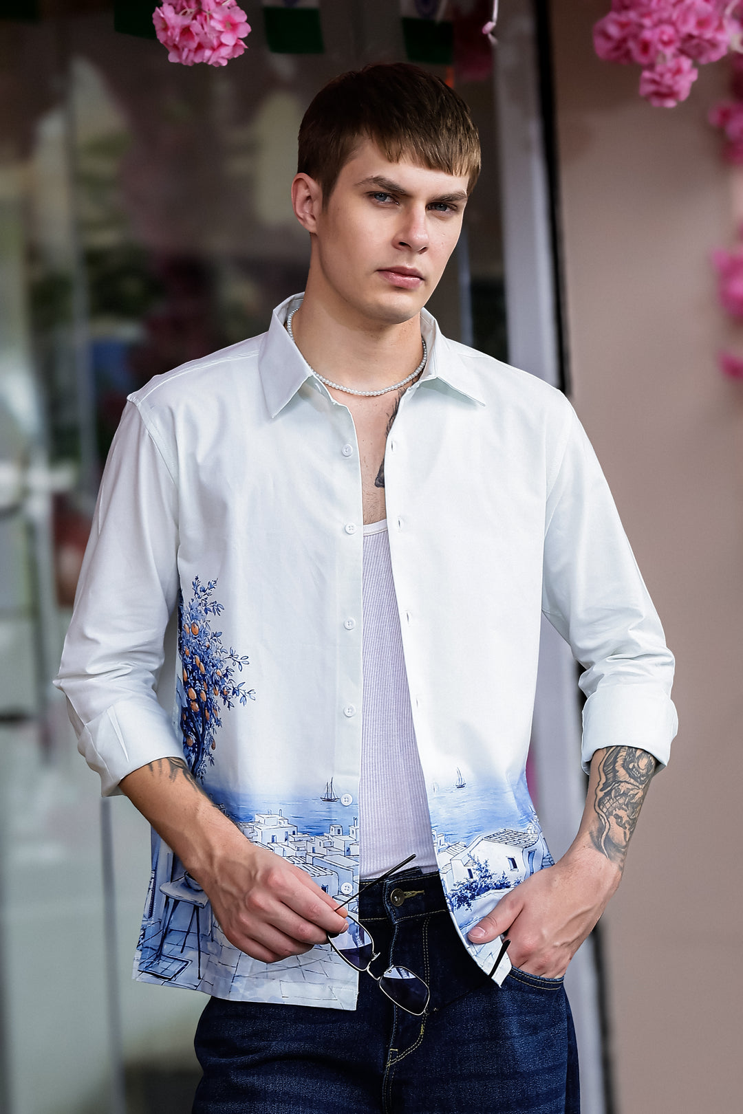 Greek Landscape : Oxford Printed Shirt