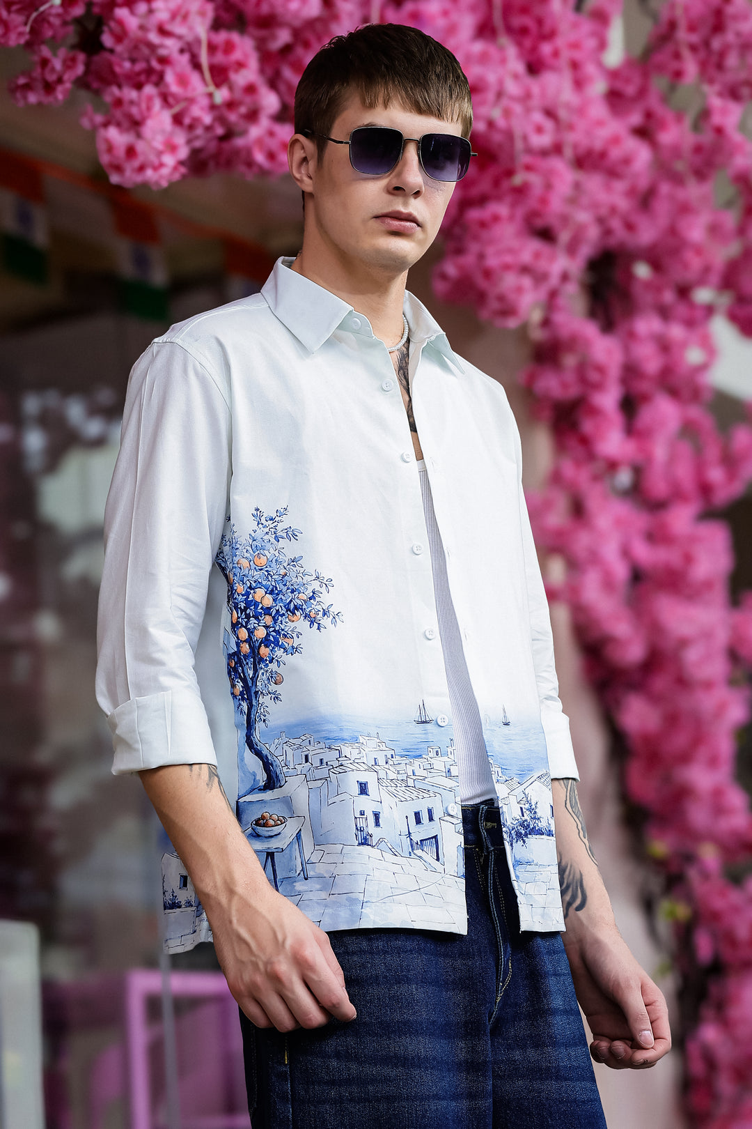 Greek Landscape : Oxford Printed Shirt