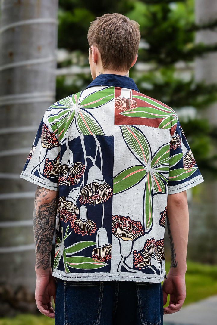 Mossy Printed Cotton Slub Oversized Shirt