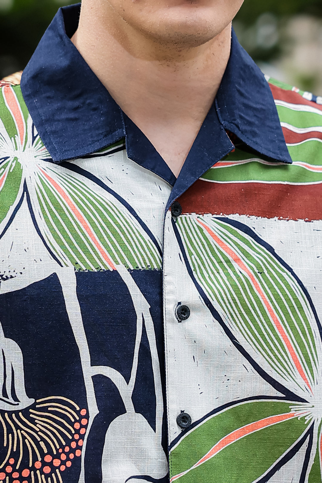 Mossy Printed Cotton Slub Oversized Shirt