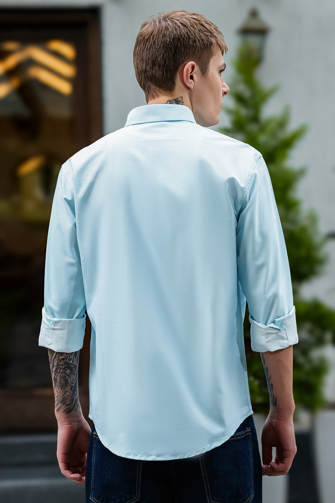 Aviator : Blue Printed shirt