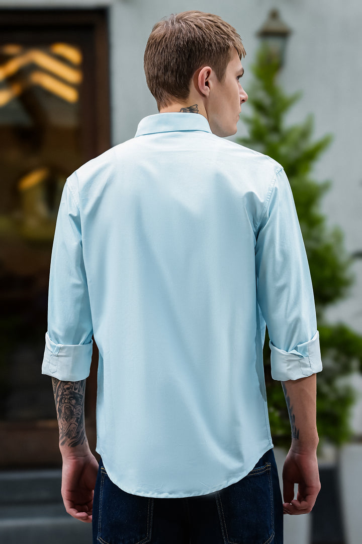 Aviator : Blue Printed shirt