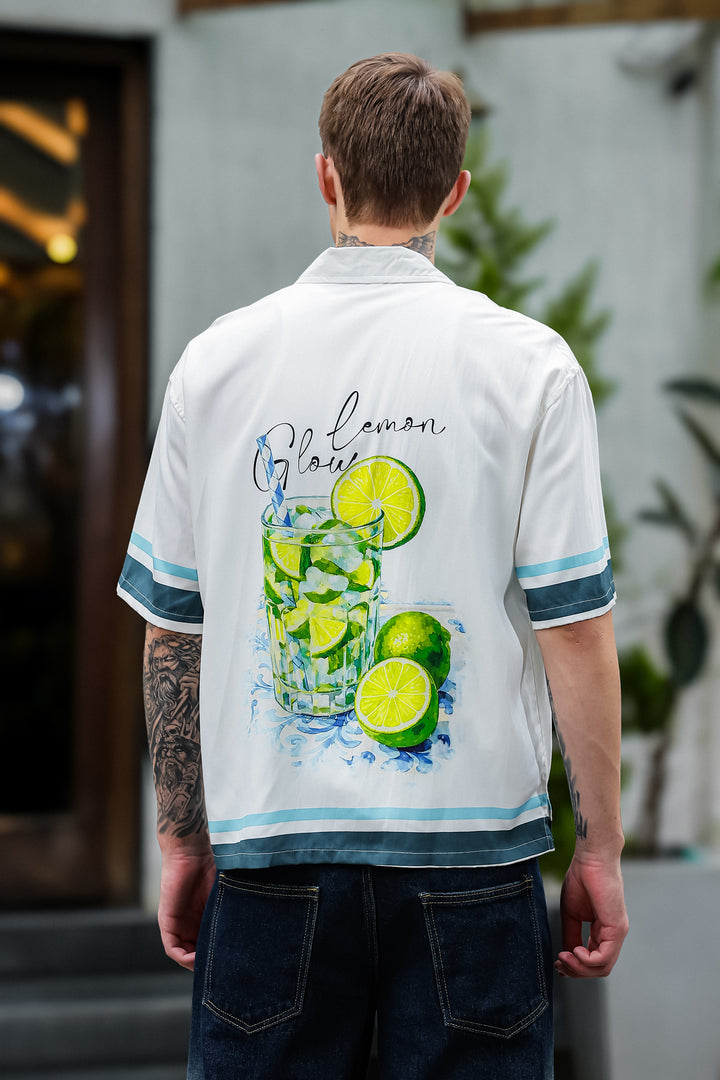 Lemon Glow: Oversized Printed Shirt