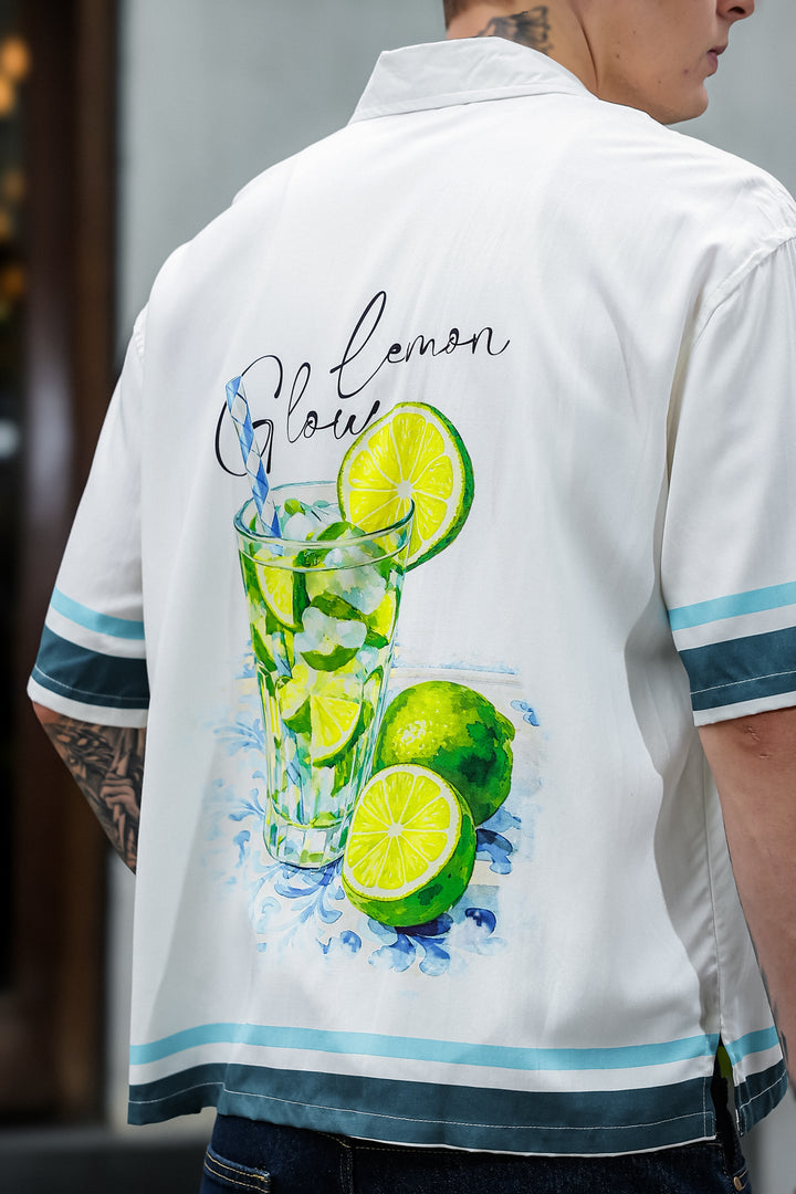 Lemon Glow: Oversized Printed Shirt