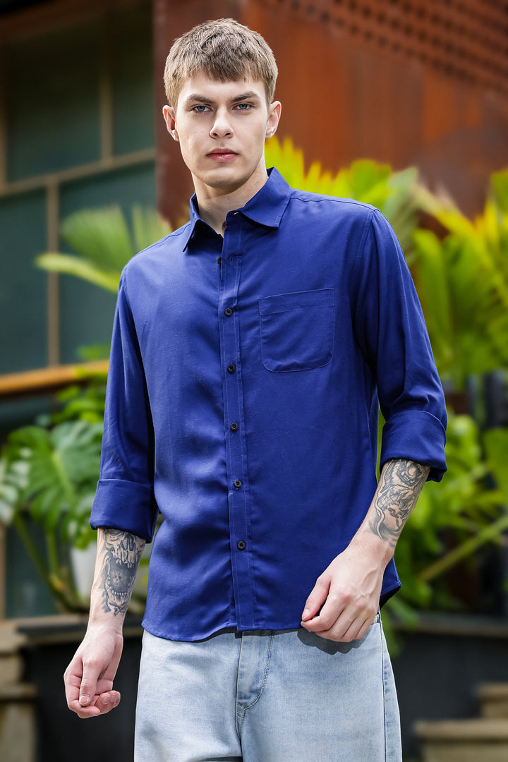 Linen: Navy Shirt
