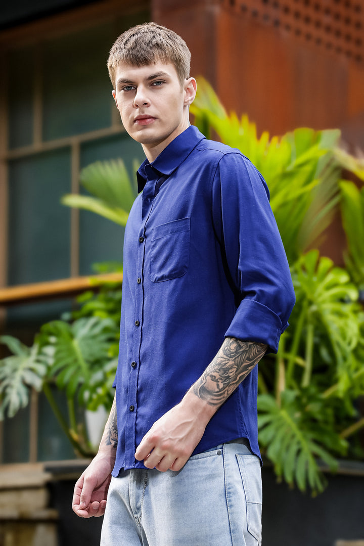 Linen: Navy Shirt