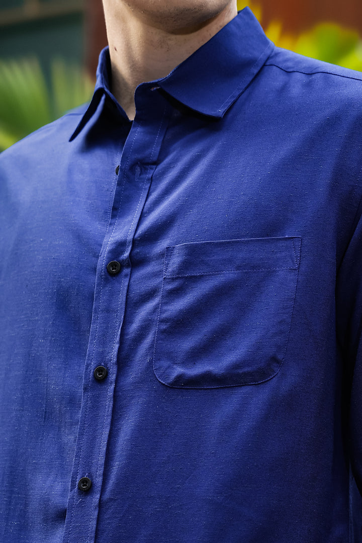 Linen: Navy Shirt