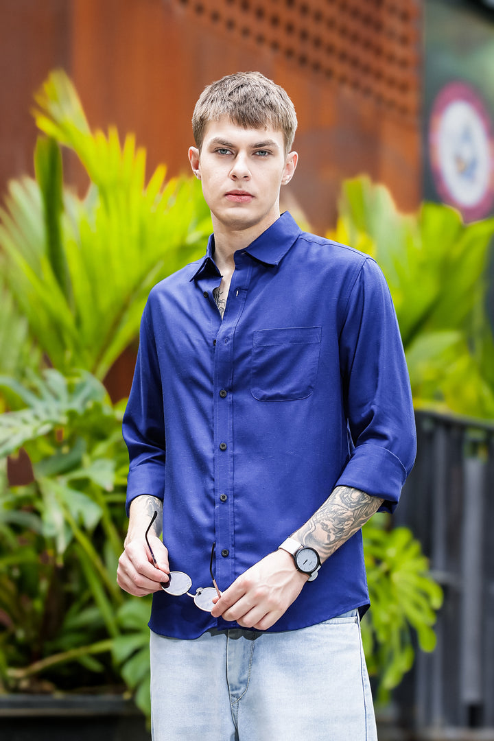 Linen: Navy Shirt