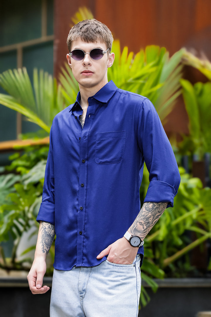 Linen: Navy Shirt