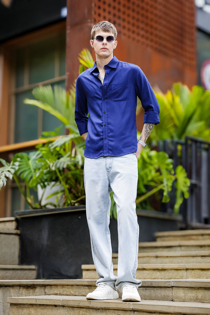 Linen: Navy Shirt