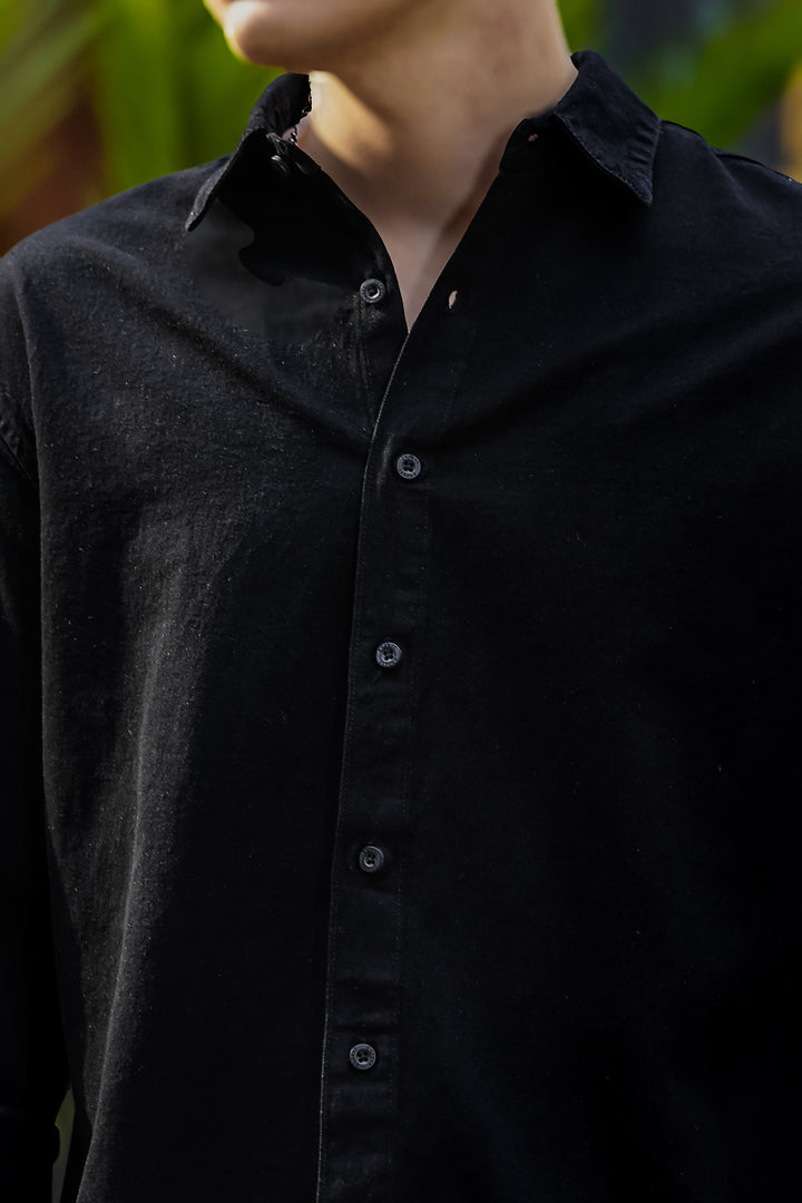 Bird Patch Embroidery Denim Shirt