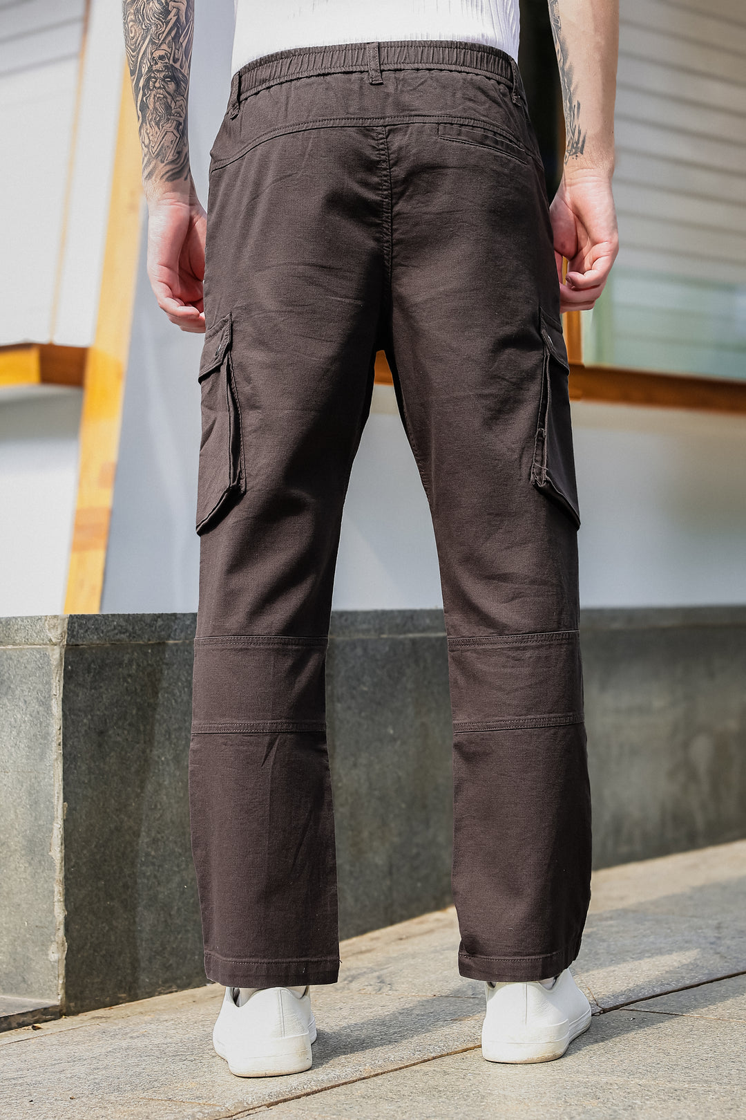 Combat : Brown Regular Fiit Cargo Pants