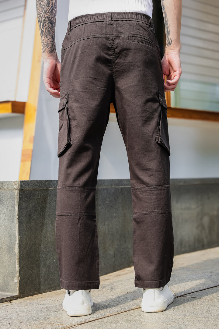 Combat : Brown Regular Fiit Cargo Pants