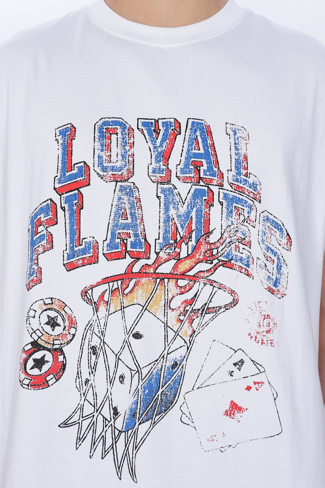 Loyal Flames: White Oversized Tank