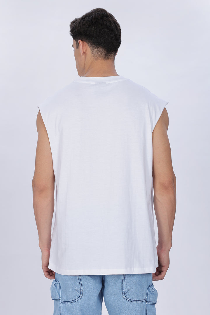 Loyal Flames: White Oversized Tank
